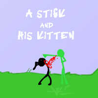 A Stick And His Kitten