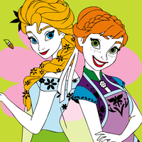 Elsa Anna Sisters Coloring