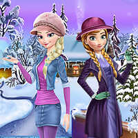 Elsa And Anna Winter Dress Up